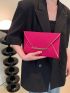 Neon Pink Quilted Metal Decor Flap Envelope Bag