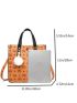 Letter Graphic Tote Bag With Square Bag, Best Work Bag For Women