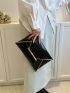 Crocodile Embossed Metal Decor Envelope Bag