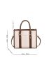 Letter Graphic Litchi Embossed Square Bag