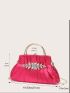 Rhinestone Decor Ruched Bag