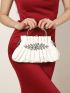 Rhinestone Decor Ruched Bag