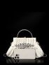 Rhinestone Decor Ruched Bag