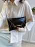 Crocodile Embossed Clutch Contrast Binding Envelope Bag