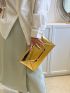 Metallic Crocodile Embossed Flap Envelope Bag