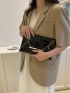 Crocodile Embossed Metal Decor Flap Envelope Bag