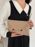 Crocodile Embossed Metal Decor Flap Envelope Bag