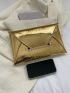 Metallic Crocodile Embossed Flap Envelope Bag