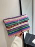 Color Block Straw Bag