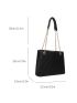 Metal Detail Chain Square Bag Fashion Black