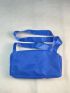 Neon Blue Letter Patch Decor Hobo Bag