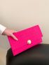 Neon Pink Crocodile Embossed Metal Lock Flap Square Bag