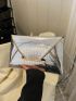 Metallic Crocodile Embossed Contrast Binding Envelope Bag