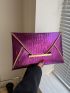 Metallic Crocodile Embossed Envelope Bag