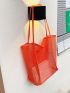 Neon Orange Mesh Beach Bag