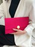 Neon Pink Crocodile Embossed Flap Square Bag