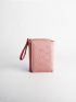 Heart Embroidered Quilted Small Wallet