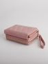 Heart Embroidered Quilted Small Wallet