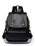 Black Flap Backpack Metal Decor Fashion Backpack