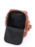 Brown Flap Backpack Metal Decor Fashion Backpack