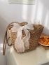 Bow Decor Straw Bag