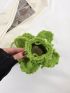 Two Tone Drawstring Design Crochet Bag