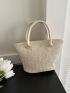 Minimalist Straw Bag Mini Double Handle Vacation