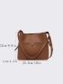 Letter Graphic Snap Button Bucket Bag