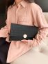 Crocodile Embossed Metal Decor Flap Envelope Bag