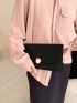Crocodile Embossed Metal Decor Flap Envelope Bag