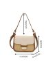 Contrast Binding Flap Square Bag
