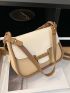 Contrast Binding Flap Square Bag