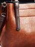 Minimalist Buckle Decor Top Handle Bag