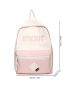 Letter Print Two Tone Functional Backpack