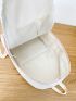 Letter Print Two Tone Functional Backpack