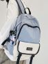 Men Letter Patch Decor Casual Daypack With Bag Charm