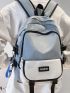 Men Letter Patch Decor Casual Daypack With Bag Charm