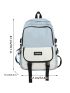 Men Letter Patch Decor Casual Daypack With Bag Charm