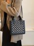 Checkered Pattern Square Bag