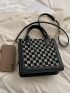 Checkered Pattern Square Bag