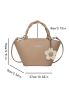 Letter Graphic Bucket Bag With Bag Charm