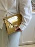 Metallic Crocodile Embossed Flap Square Bag
