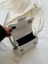 Mini Crocodile Embossed Flap Chain Square Bag