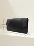 Glitter Pleated Detail Flap Square Bag