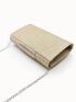 Glitter Pleated Detail Flap Square Bag