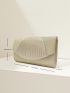 Glitter Pleated Detail Flap Square Bag