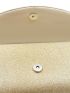 Glitter Pleated Detail Flap Square Bag