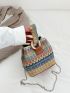 Mini Colorblock Straw Bag