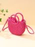 Woven Straw Crossbody Bag Mini Summer Beach Single Shoulder Strap Bag for Beach