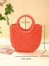 Woven Straw Crossbody Bag Mini Summer Beach Single Shoulder Strap Bag for Beach